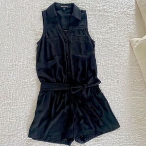Express Black Sleeveless Jumpsuit with Tie Waist